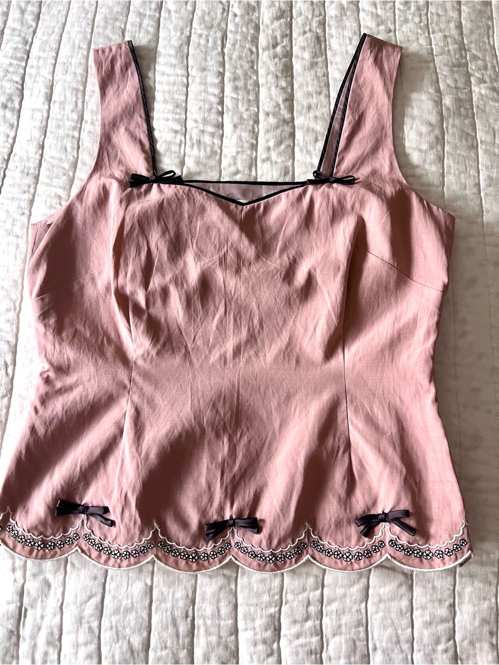 Odille Dusty Mauve Scallop-Hem Cami-Style Top